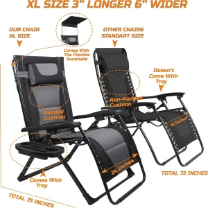 XXL Oversize Recliner Folding Chair for Outdoors