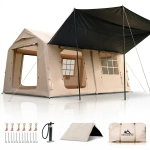 Inflatable Camping Tents 6-8 Person with Canopy,