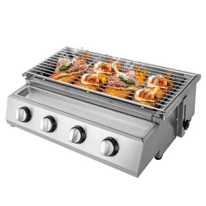 Professional 4-Burner Stainless Steel Portable