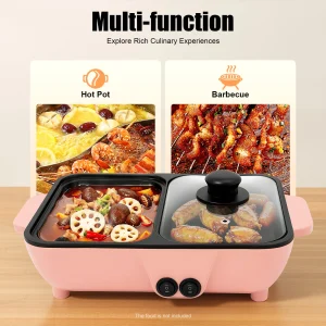 2-in-1 Electric Hot Pot with  Grill Cooker